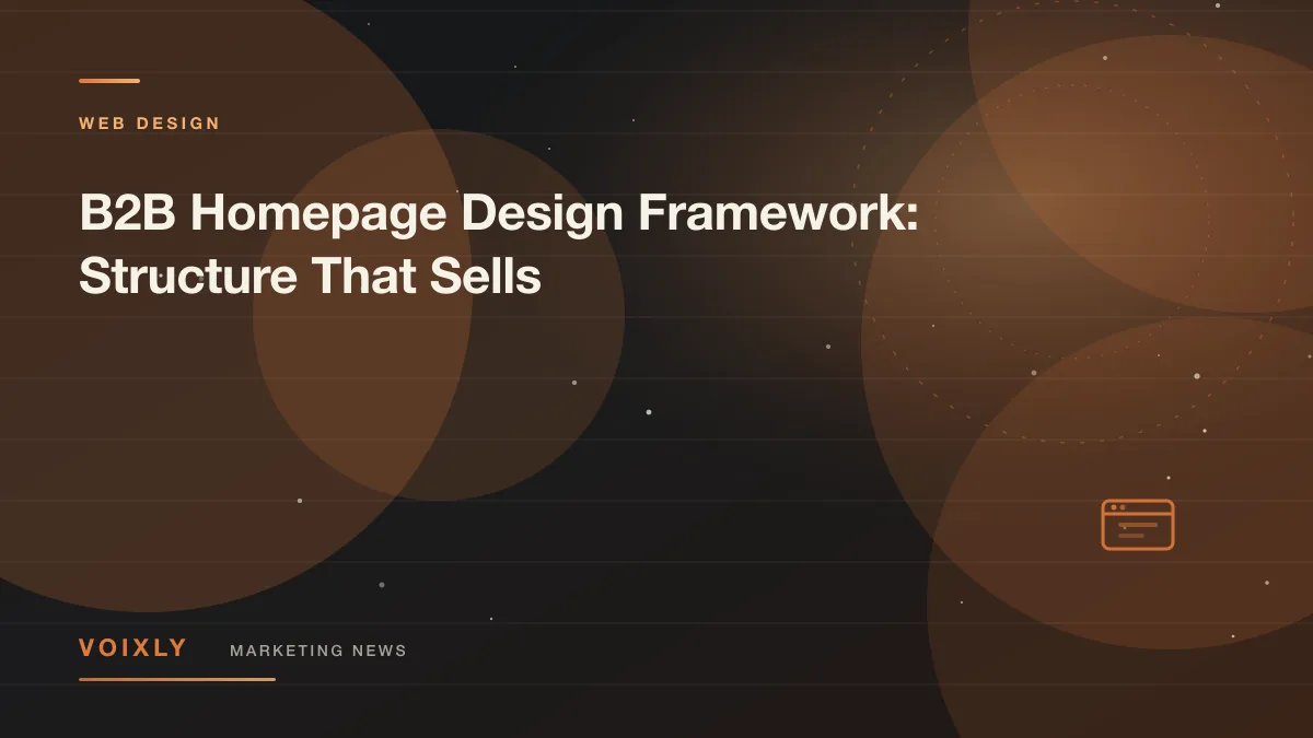 B2B Homepage Design Framework: Structure That Sells — Voixly Marketing News cover