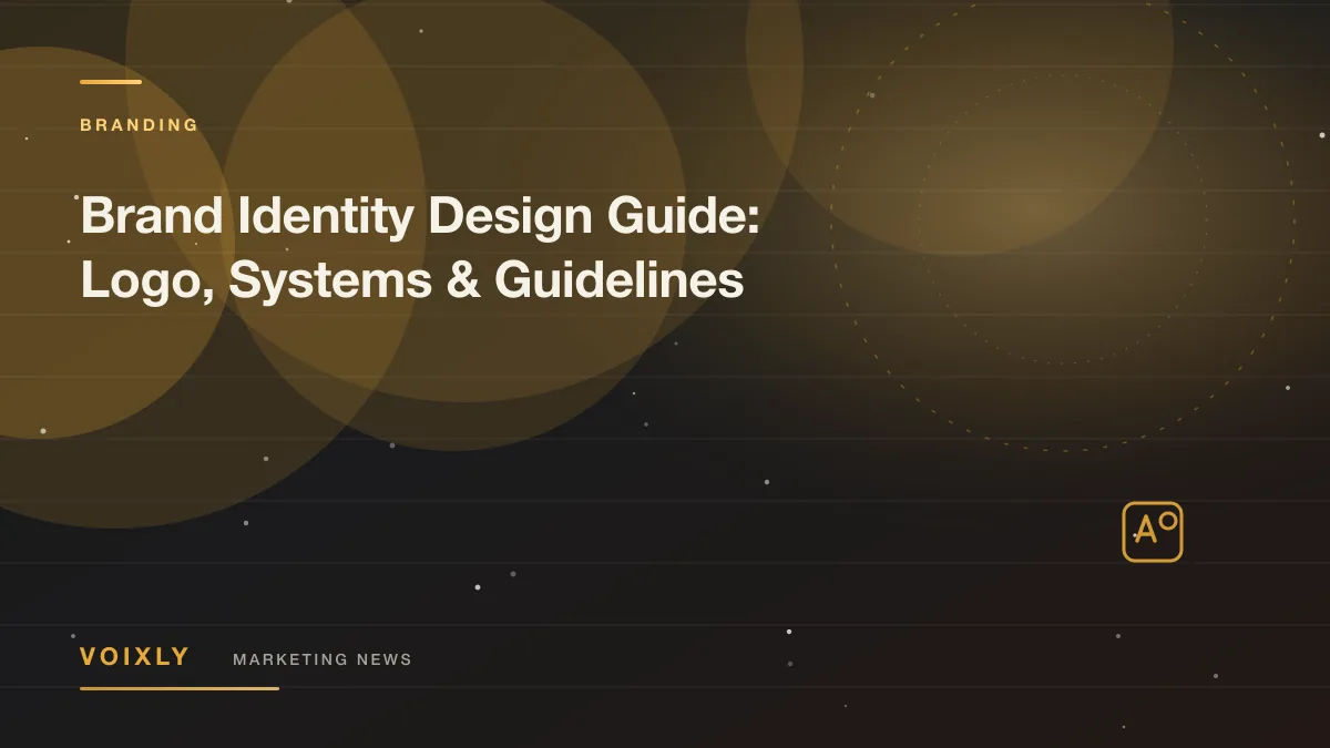 Brand Identity Design Guide: Logo, Systems & Guidelines — Voixly Marketing News cover