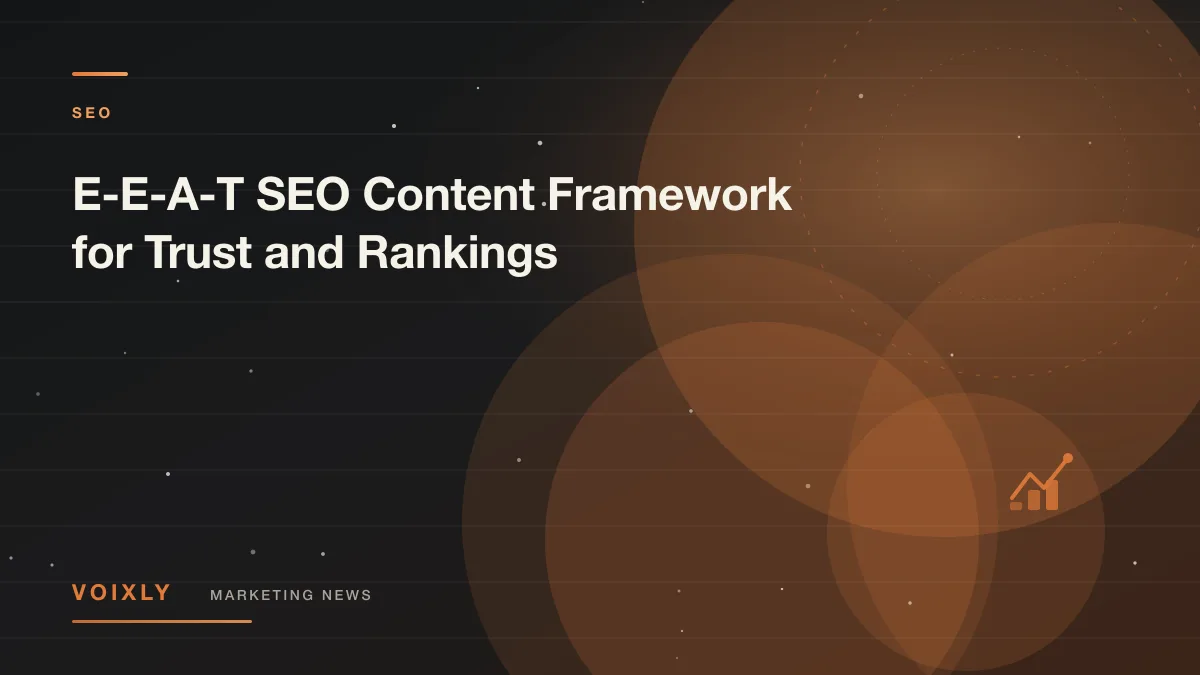 E-E-A-T SEO Content Framework for Trust and Rankings — Voixly Marketing News cover