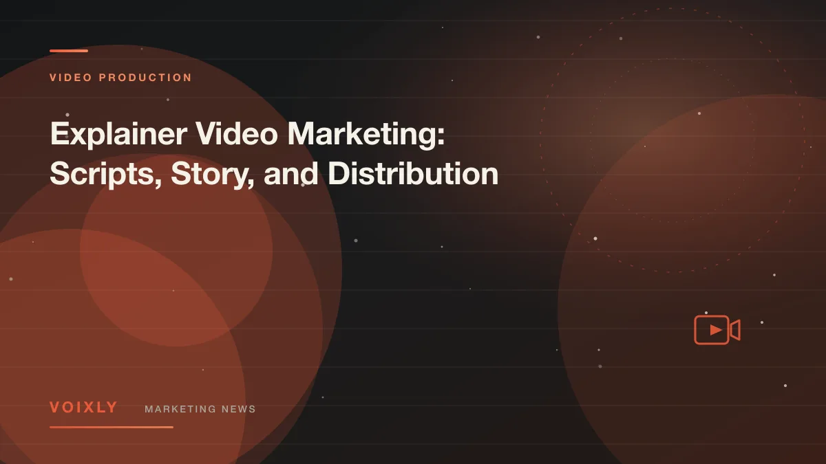 Explainer Video Marketing: Scripts, Story, and Distribution — Voixly Marketing News cover