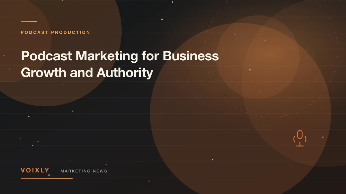 Podcast Marketing for Business Growth and Authority — Voixly Marketing News cover