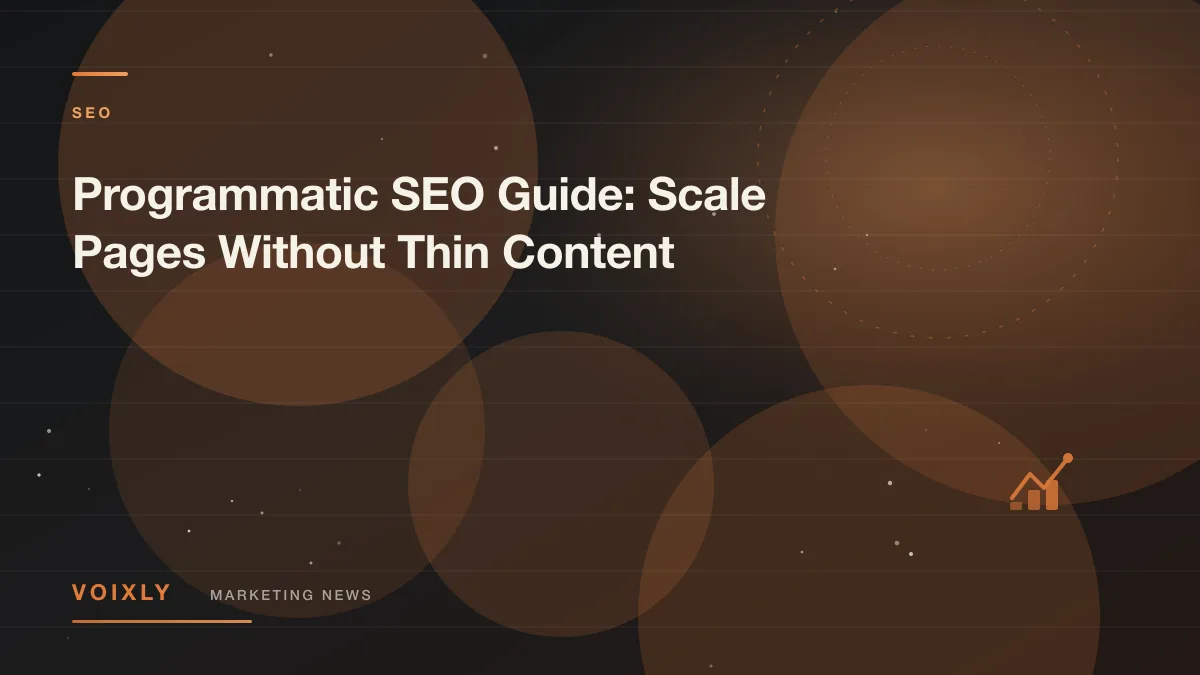 Programmatic SEO Guide: Scale Pages Without Thin Content — Voixly Marketing News cover